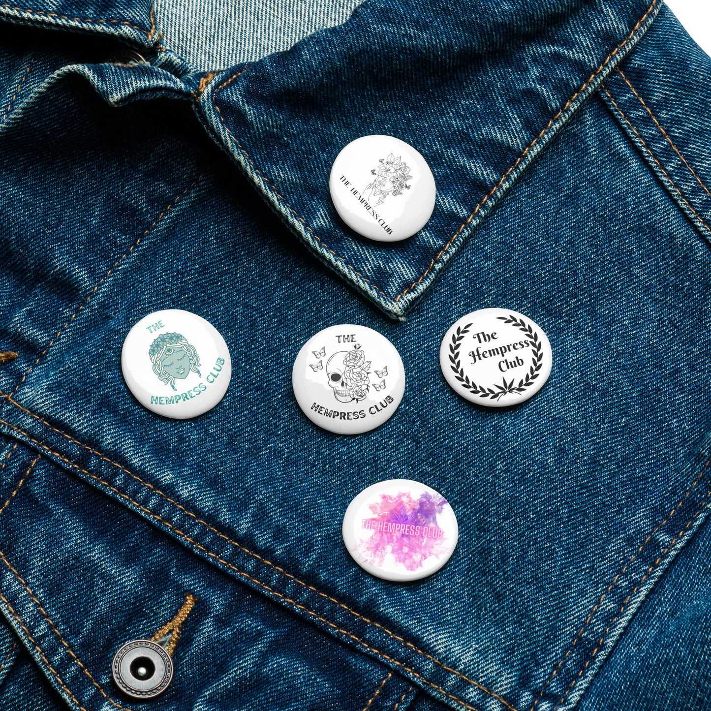 Set of pin buttons